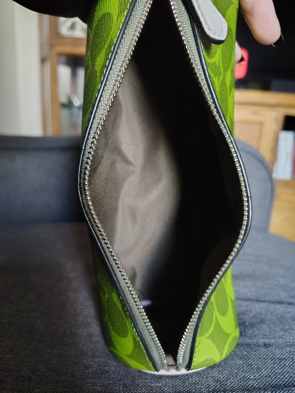 Green Coach Signature C Makeup Brush Holder